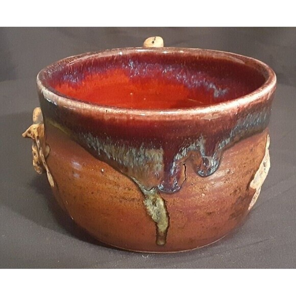 Skull "Morning Courage" Strong Medicine Coffee Mug Handmade Studio Pottery 16 oz - Picture 5 of 11